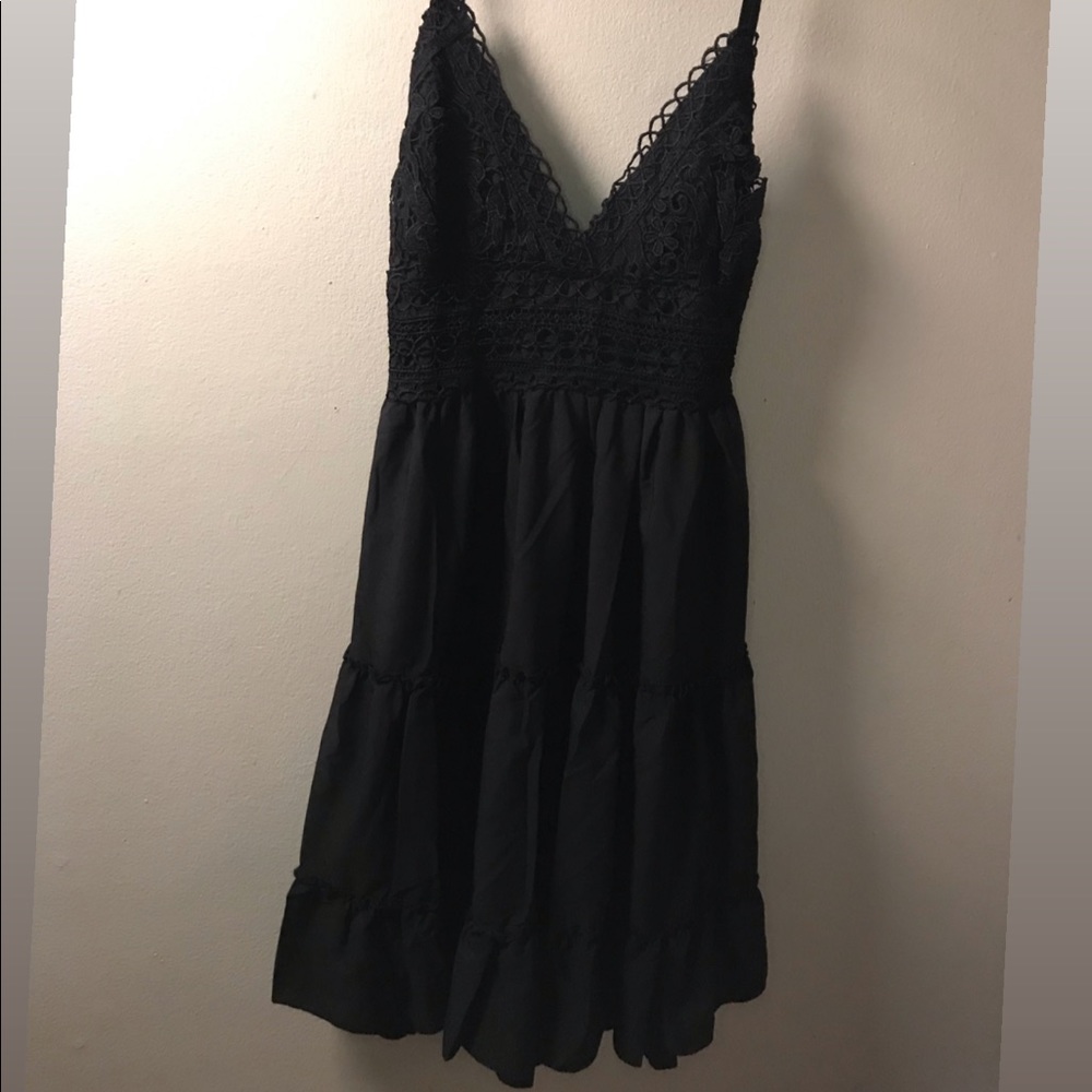 LBD Strappy V Neck Dress